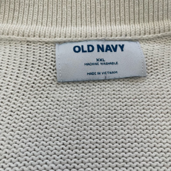 Old Navy Polo Sweater Striped Long Sleeve Cotton White & Blue XXL - Picture 5 of 8